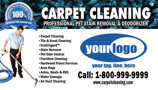 Carpet Cleaning Business Cards #CA00007 UV Gloss Front