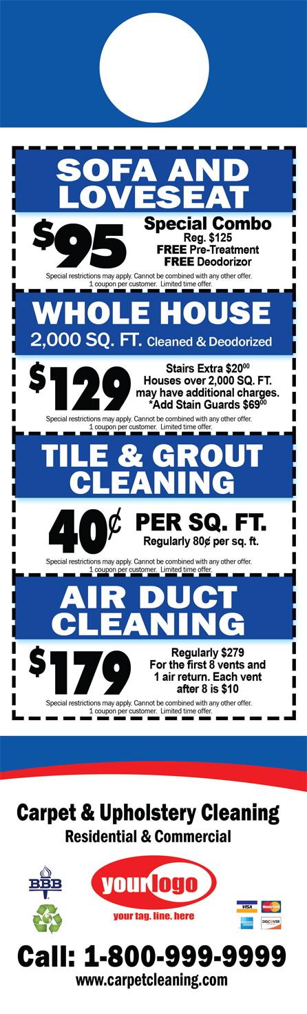 Carpet Cleaning Door Hanger (4.25 x 14) #CA00006 Cover Back