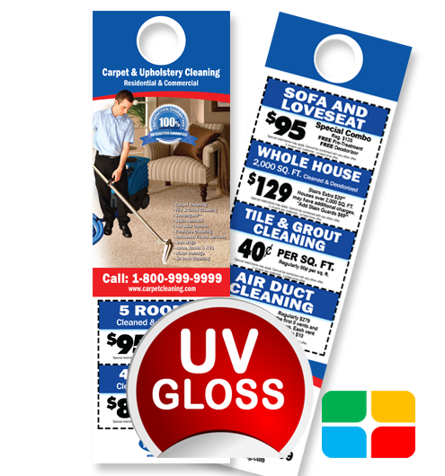 Carpet Cleaning Door Hangers ca00006 4.25 x 14 UV Gloss