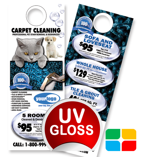 Carpet Cleaning Door Hangers ca00007 4.25 x 11 UV Gloss