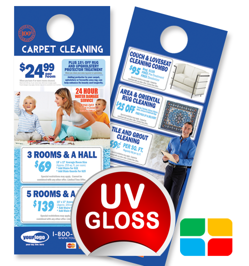 Carpet Cleaning Door Hangers ca00008 4.25 x 11 UV Gloss