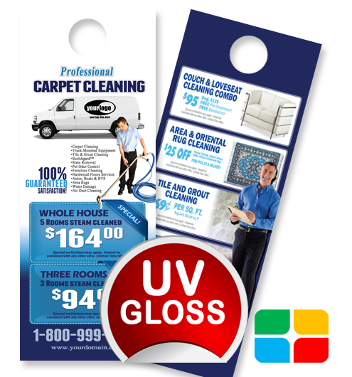 Carpet Cleaning Door Hangers ca01001 4.25 x 11 UV Gloss