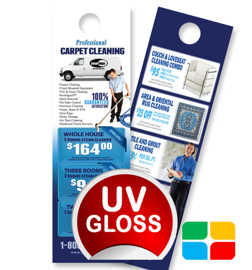 Carpet Cleaning Door Hangers ca01001 4.25 x 14 UV Gloss