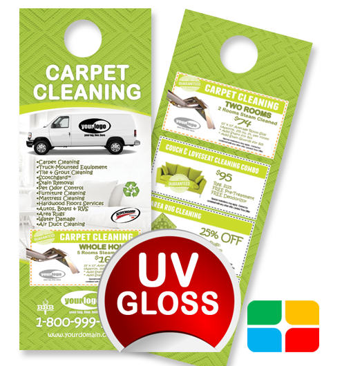 Carpet Cleaning Door Hangers ca01005 4.25 x 11 UV Gloss