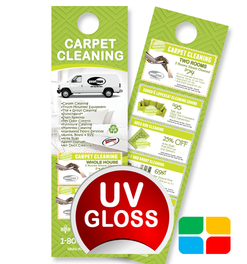 Carpet Cleaning Door Hangers ca01005 4.25 x 14 UV Gloss