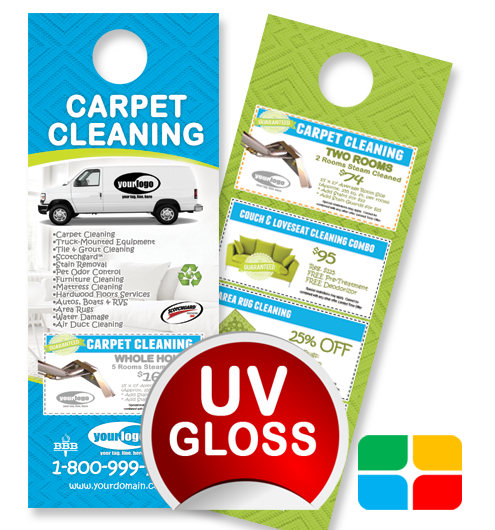 Carpet Cleaning Door Hangers ca01006 4.25 x 11 UV Gloss