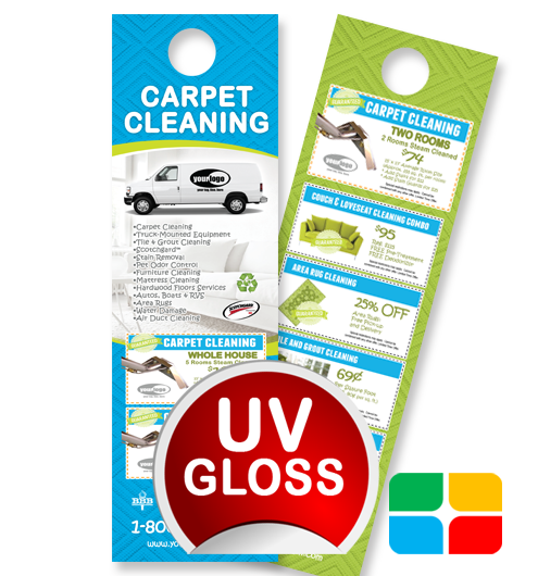 Carpet Cleaning Door Hangers ca01006 4.25 x 14 UV Gloss