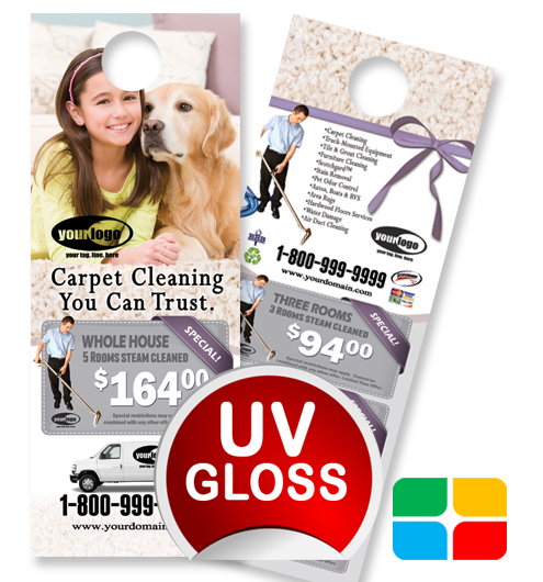 Carpet Cleaning Door Hangers ca01020 4.25 x 11 UV Gloss