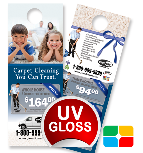 Carpet Cleaning Door Hangers ca01021 4.25 x 11 UV Gloss