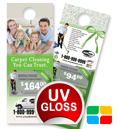 Carpet Cleaning Door Hangers ca01023 4.25 x 11 UV Gloss