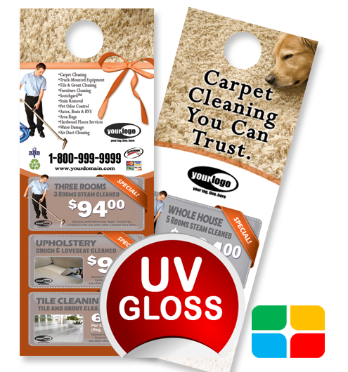 Carpet Cleaning Door Hangers ca01024 4.25 x 11 UV Gloss