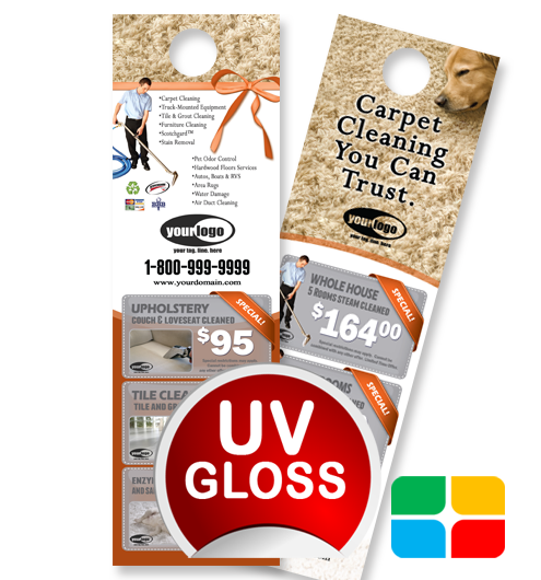 Carpet Cleaning Door Hangers ca01024 4.25 x 14 UV Gloss