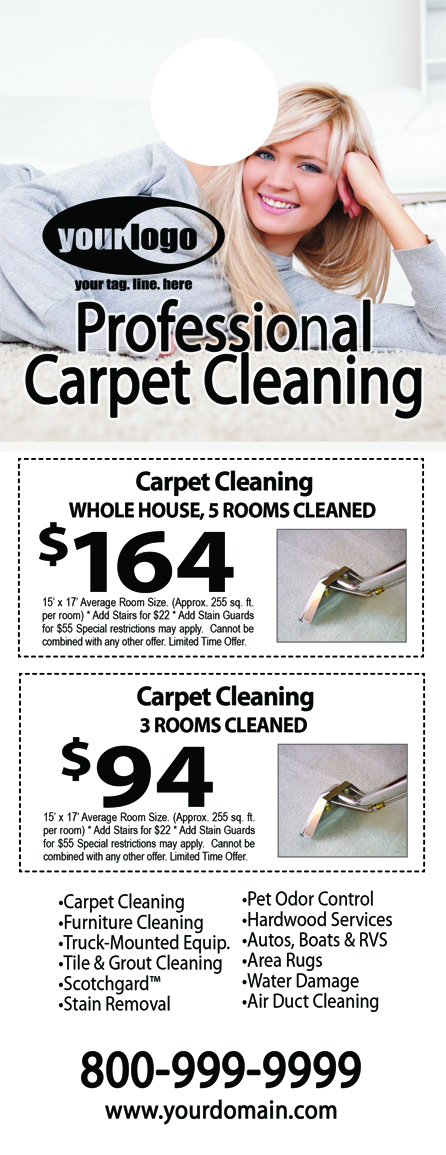 Carpet Cleaning Door Hangers (4.25 x 11) #CA01075 Cover Gloss Front