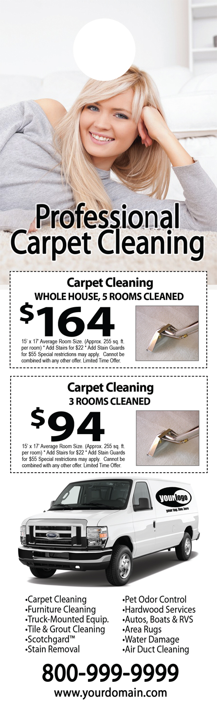 Carpet Cleaning Door Hanger (4.25 x 14) #CA01075 AQ Gloss Front