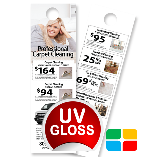 Carpet Cleaning Door Hangers ca01075 4.25 x 14 UV Gloss