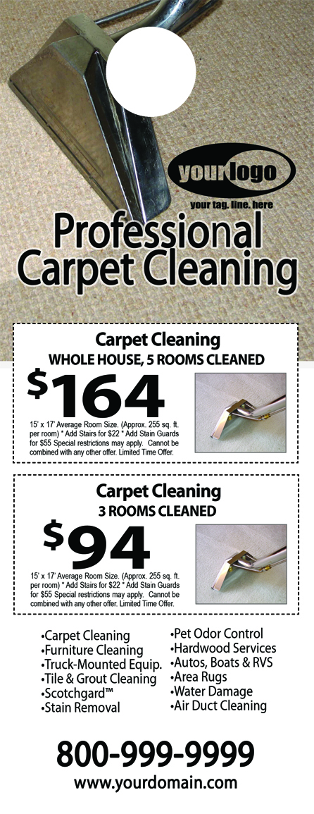 Carpet Cleaning Door Hangers (4.25 x 11) #CA01076 Cover Gloss Front