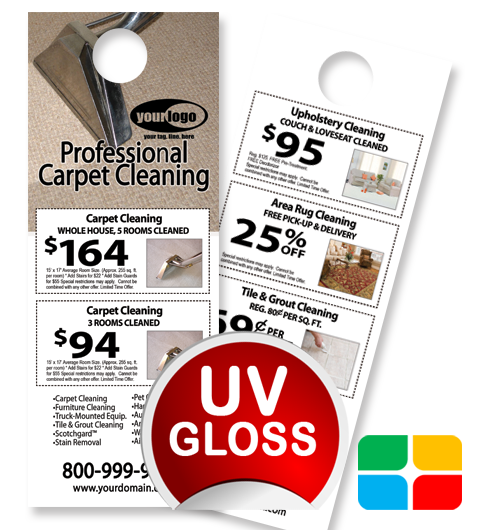 Carpet Cleaning Door Hangers ca01076 4.25 x 11 UV Gloss