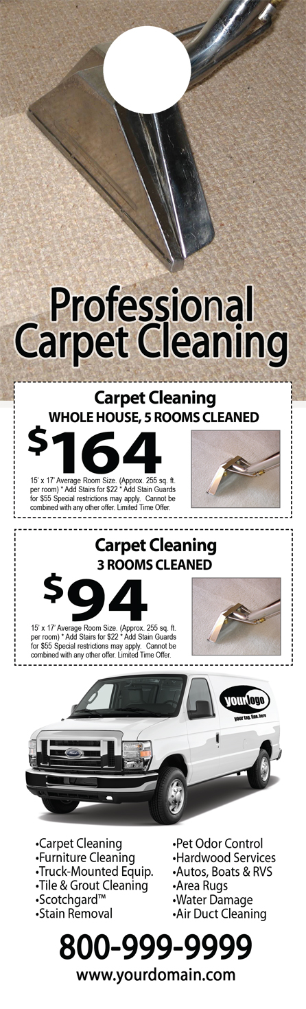 Carpet Cleaning Door Hanger (4.25 x 14) #CA01076 AQ Gloss Front