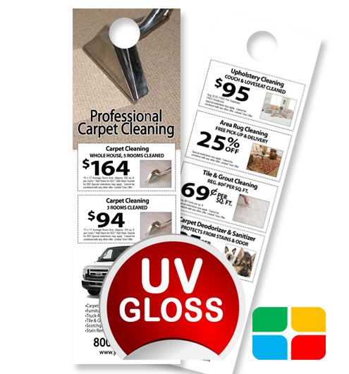 Carpet Cleaning Door Hangers ca01076 4.25 x 14 UV Gloss