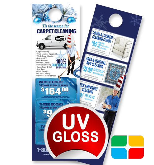 Carpet Cleaning Door Hangers ca02001 4.25 x 14 UV Gloss