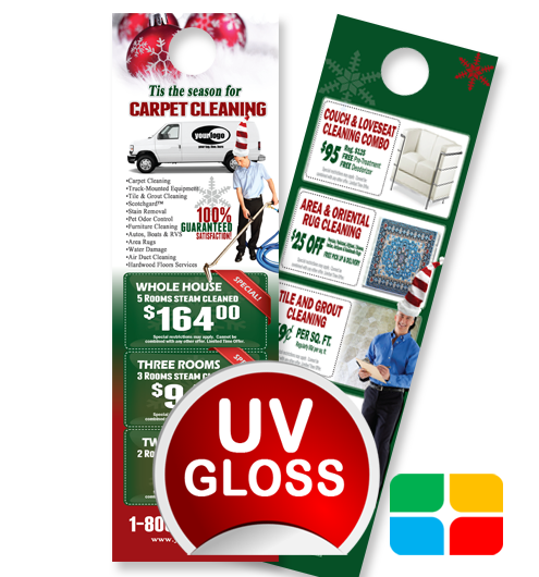 Carpet Cleaning Door Hangers ca02002 4.25 x 14 UV Gloss