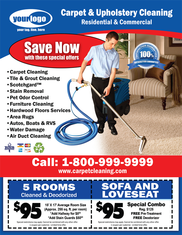 Carpet Cleaning Flyer (8.5 x 11) #CA00006 Front