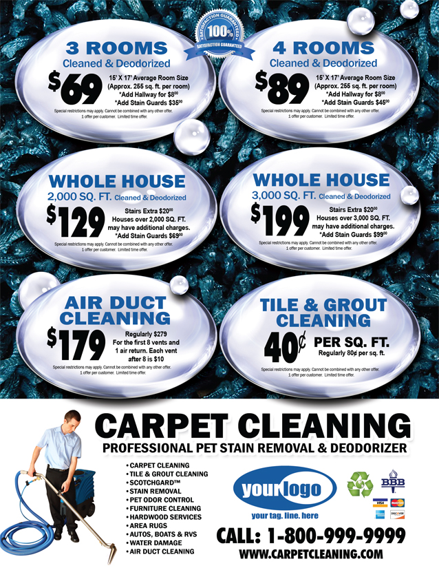 Carpet Cleaning Flyer (8.5 x 11) #CA00007 Back