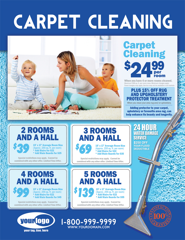 Carpet Cleaning Flyer (8.5 x 11) #CA00008 Front