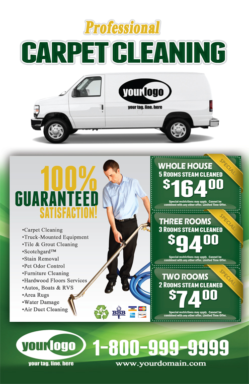 Carpet Cleaning Flyer (8.5 x 5.5) #CA01002 Front