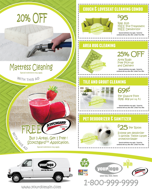 Carpet Cleaning Flyer (8.5 x 11) #CA01005 Back