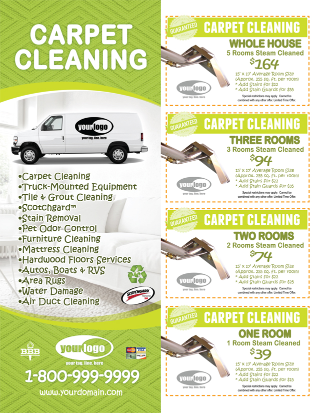 Carpet Cleaning Flyer (8.5 x 11) #CA01005 Front