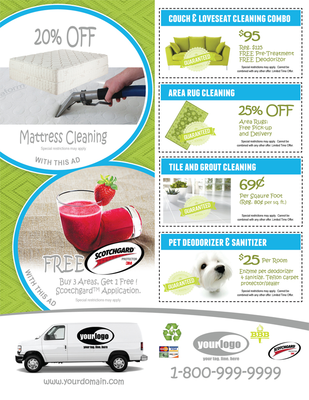 Carpet Cleaning Flyer (8.5 x 11) #CA01006 Back