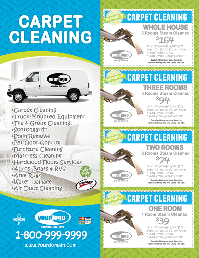 Carpet Cleaning Flyer (8.5 x 11) #CA01006 Front