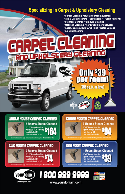 Carpet Cleaning Flyer (8.5 x 5.5) #CA01010 Front