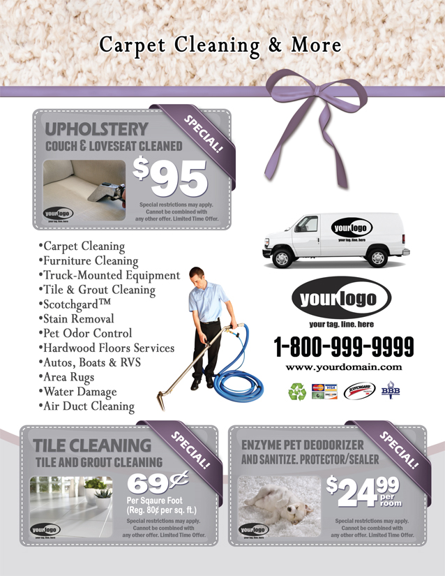 Carpet Cleaning Flyer (8.5 x 11) #CA01020 Back