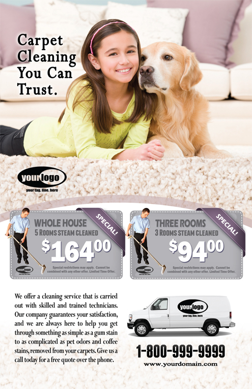 Carpet Cleaning Flyer (8.5 x 5.5) #CA01020 Front