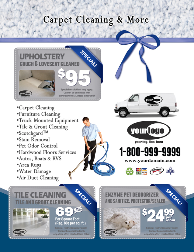 Carpet Cleaning Flyer (8.5 x 11) #CA01021 Back