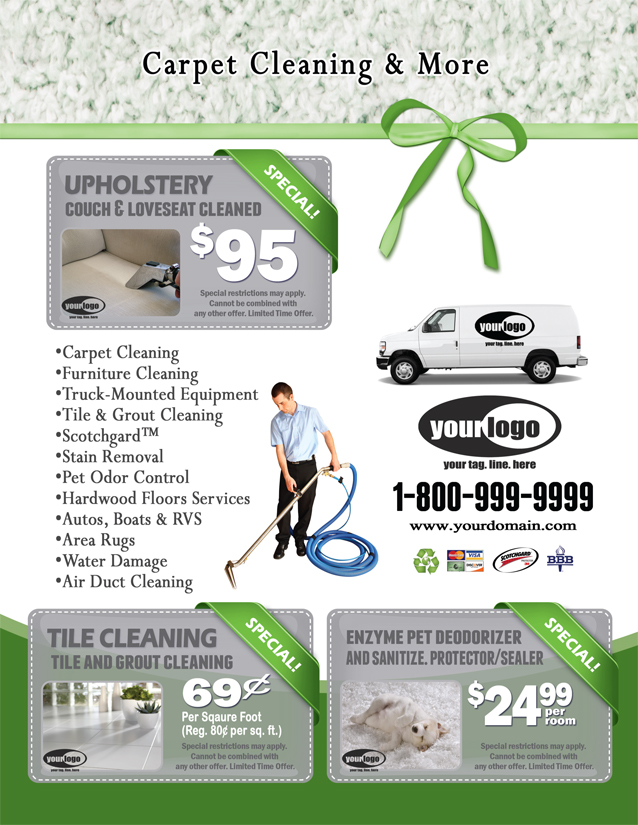 Carpet Cleaning Flyer (8.5 x 11) #CA01023 Back