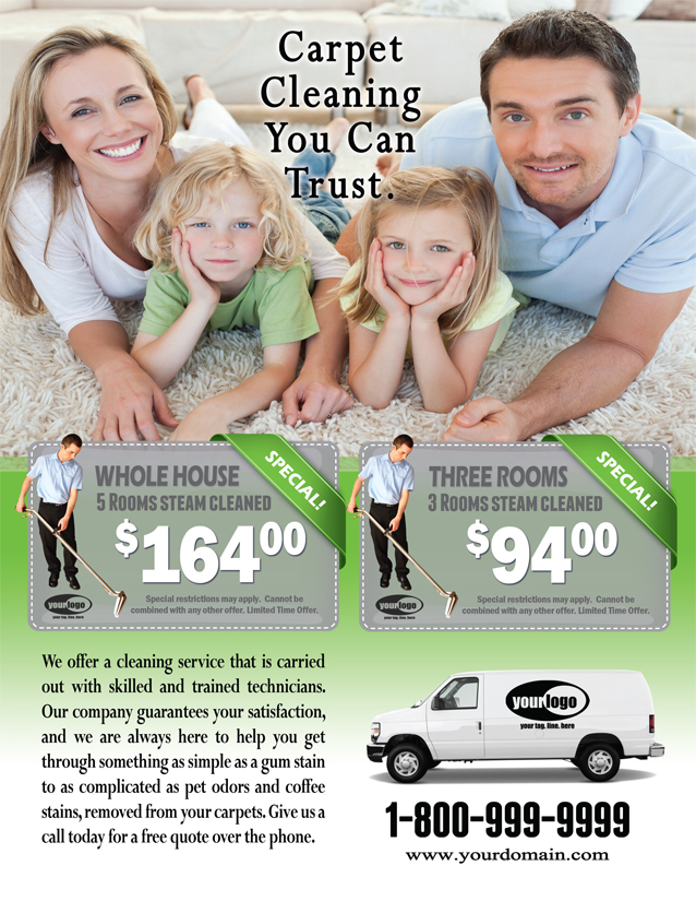 Carpet Cleaning Flyer (8.5 x 11) #CA01023 Front