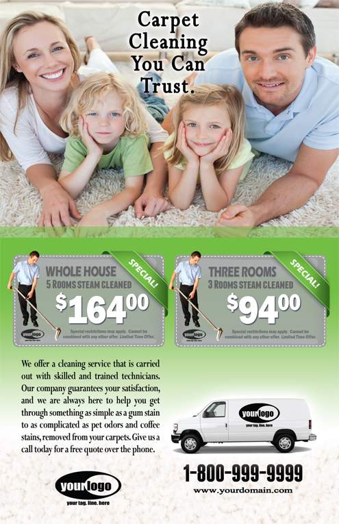 Carpet Cleaning Flyer (8.5 x 5.5) #CA01023 Front