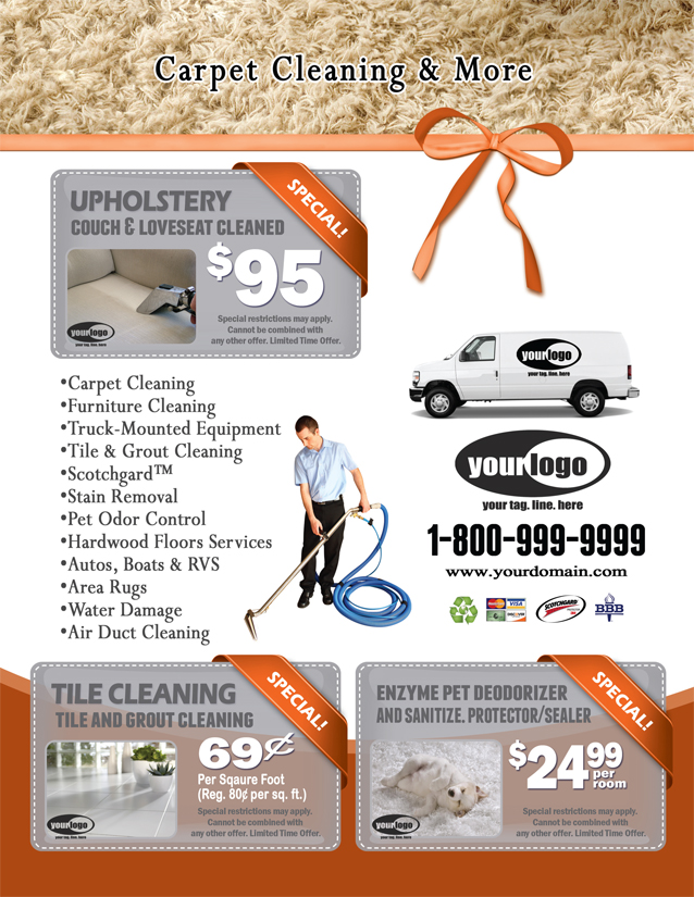 Carpet Cleaning Flyer (8.5 x 11) #CA01024 Back