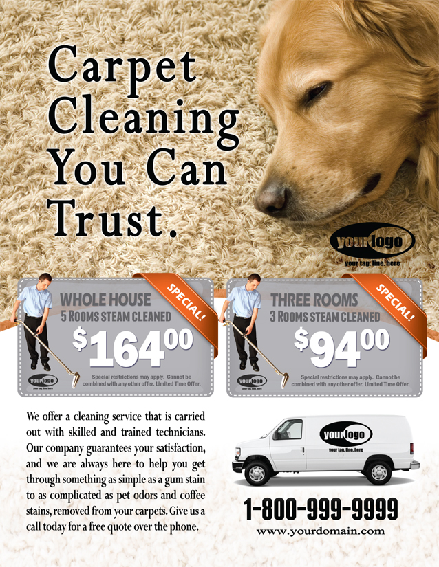 Carpet Cleaning Flyer (8.5 x 11) #CA01024 Front