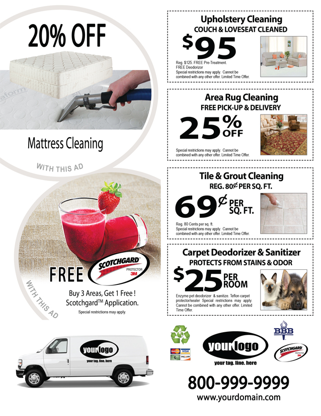 Carpet Cleaning Flyer (8.5 x 11) #CA01075 Back