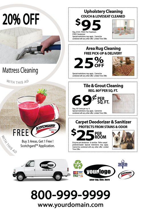 Carpet Cleaning Flyer (8.5 x 5.5) #CA01075 Back