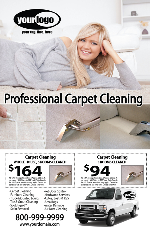 Carpet Cleaning Flyer (8.5 x 5.5) #CA01075 Front