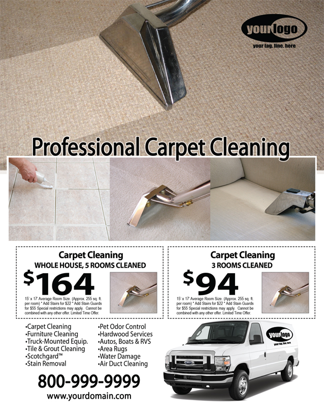 Carpet Cleaning Flyer (8.5 x 11) #CA01076 Front