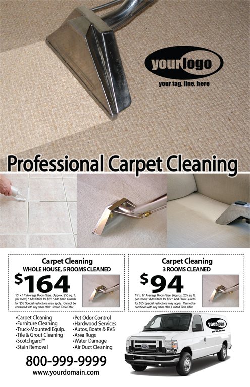 Carpet Cleaning Flyer (8.5 x 5.5) #CA01076 Front