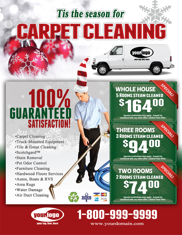 Carpet Cleaning Flyer (8.5 x 11) #CA02002 Front