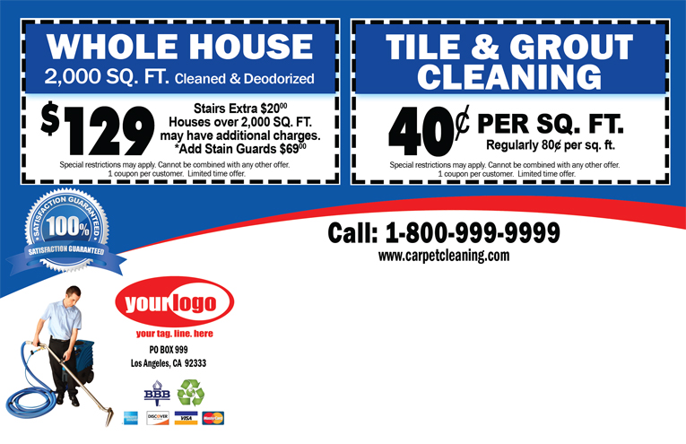 Carpet Cleaning Postcard (8.5 x 5.5) #CA00006 UV Gloss Back