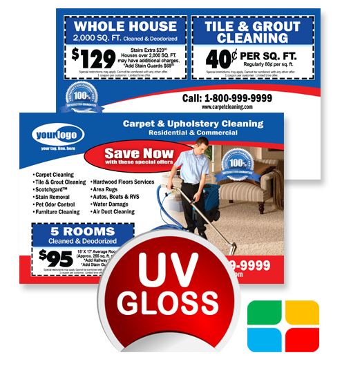 Carpet Cleaning Postcards ca00006 4 x 6 UV Gloss